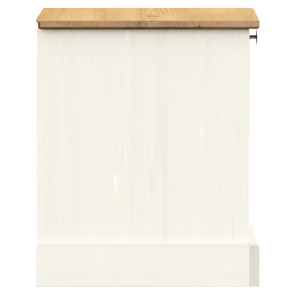 vidaXL Mesa de cabeceira VIGO 42x35x42 cm pinho maciço branco