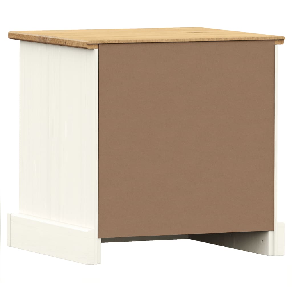 vidaXL Mesa de cabeceira VIGO 42x35x42 cm pinho maciço branco