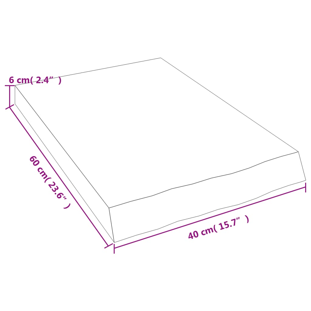 vidaXL Prateleira de parede 40x60x(2-6) cm carvalho maciço não tratado