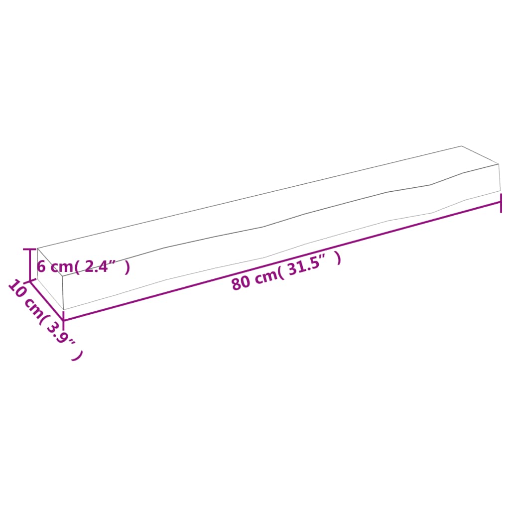 vidaXL Prateleira de parede 80x10x6 cm carvalho tratado castanho-claro