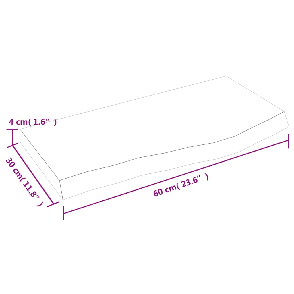 vidaXL Prateleira de parede 60x30x(2-4) cm carvalho tratado castanho