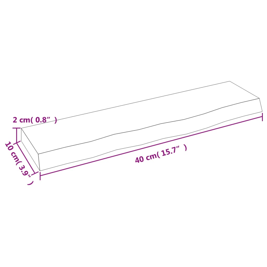 vidaXL Prateleira de parede 40x10x2cm carvalho tratado castanho-escuro