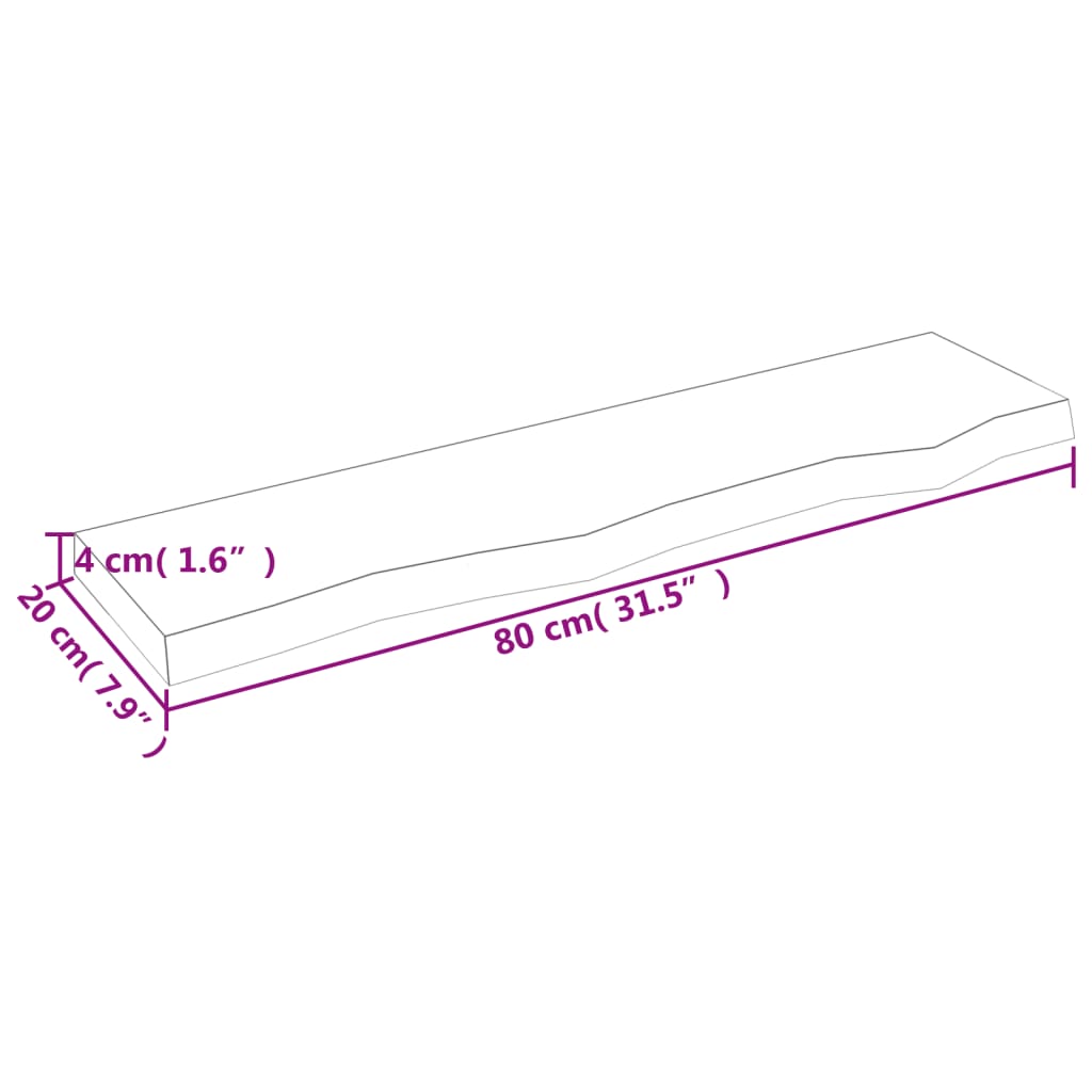 vidaXL Prateleira de parede 80x20x4cm carvalho tratado castanho-escuro