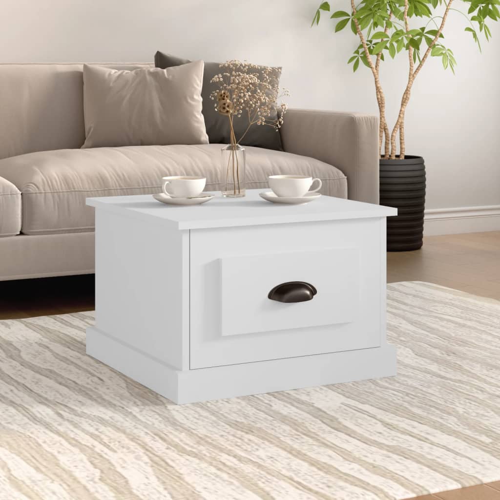 vidaXL Mesa de centro 50x50x35 cm derivados madeira branco