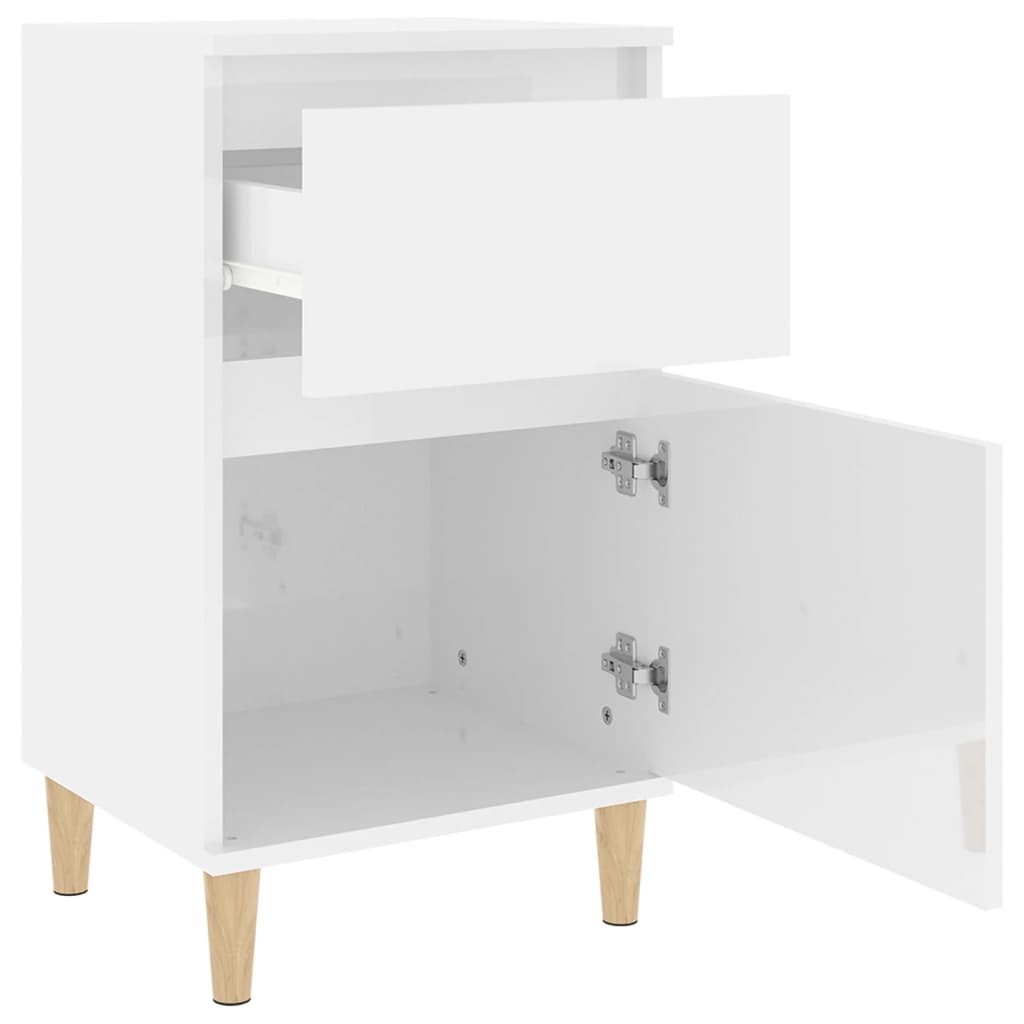 vidaXL Mesa de cabeceira 40x35x70 cm branco brilhante