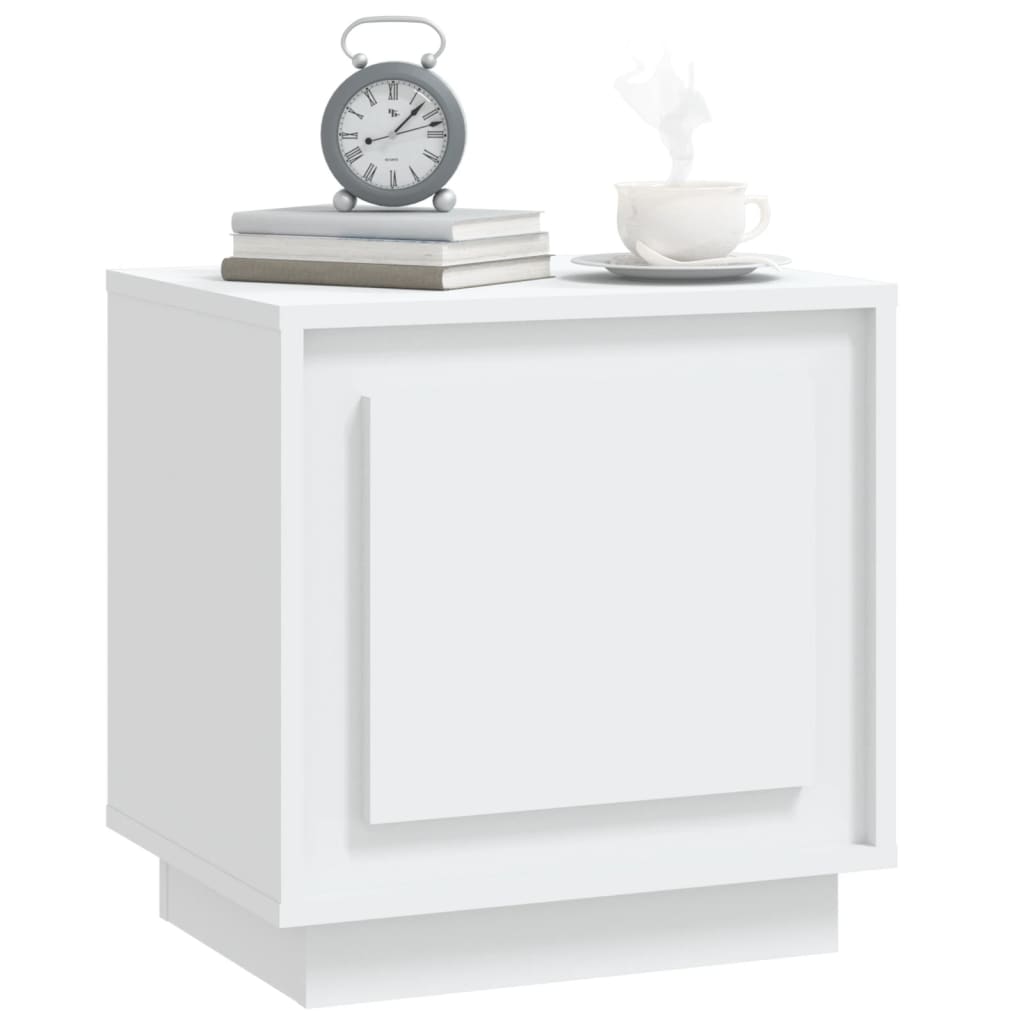 vidaXL Mesa de cabeceira 44x35x45 cm derivados de madeira branco