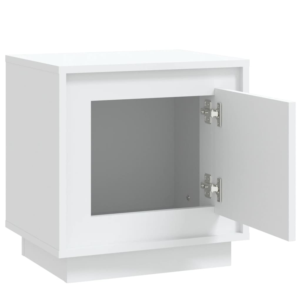 vidaXL Mesa de cabeceira 44x35x45 cm derivados de madeira branco