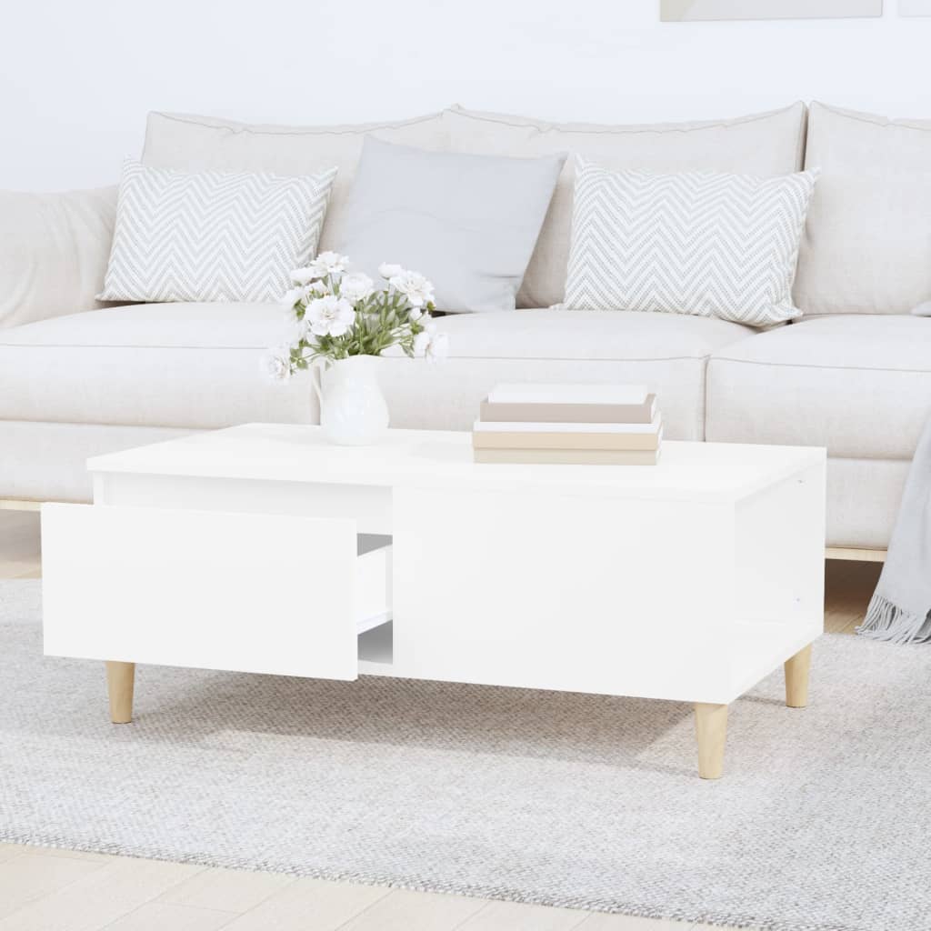 vidaXL Mesa de centro 90x50x36,5 cm derivados de madeira branco