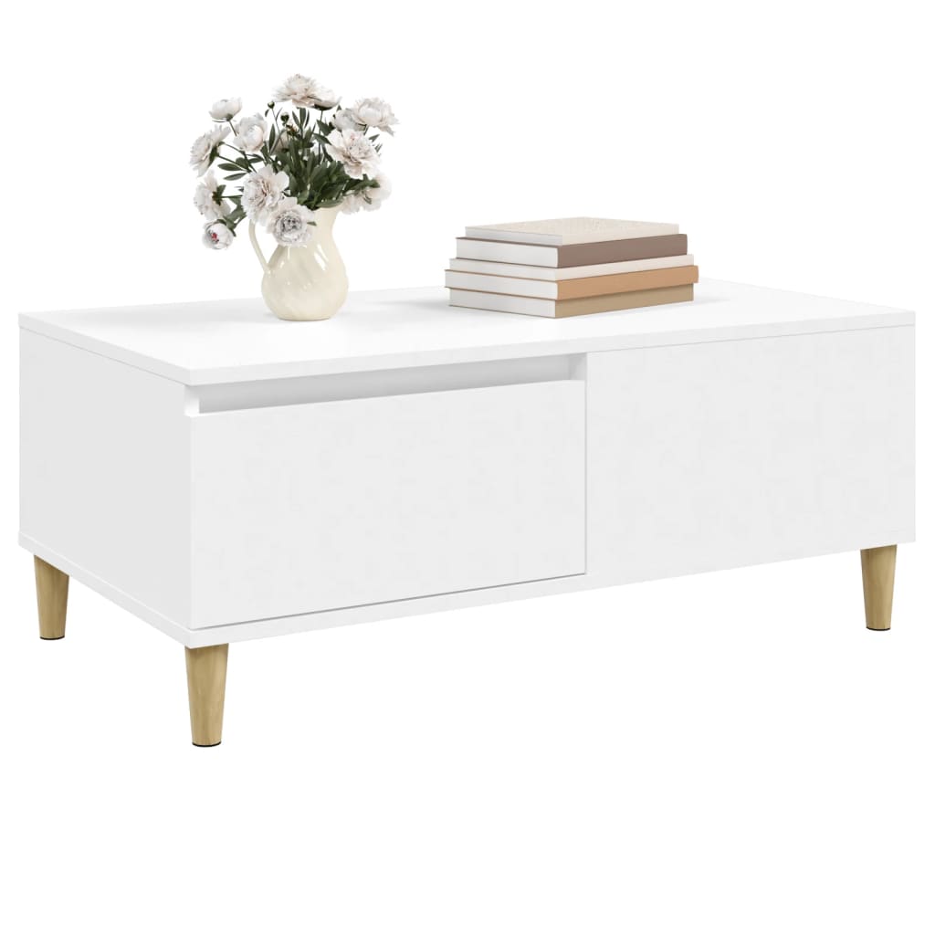 vidaXL Mesa de centro 90x50x36,5 cm derivados de madeira branco