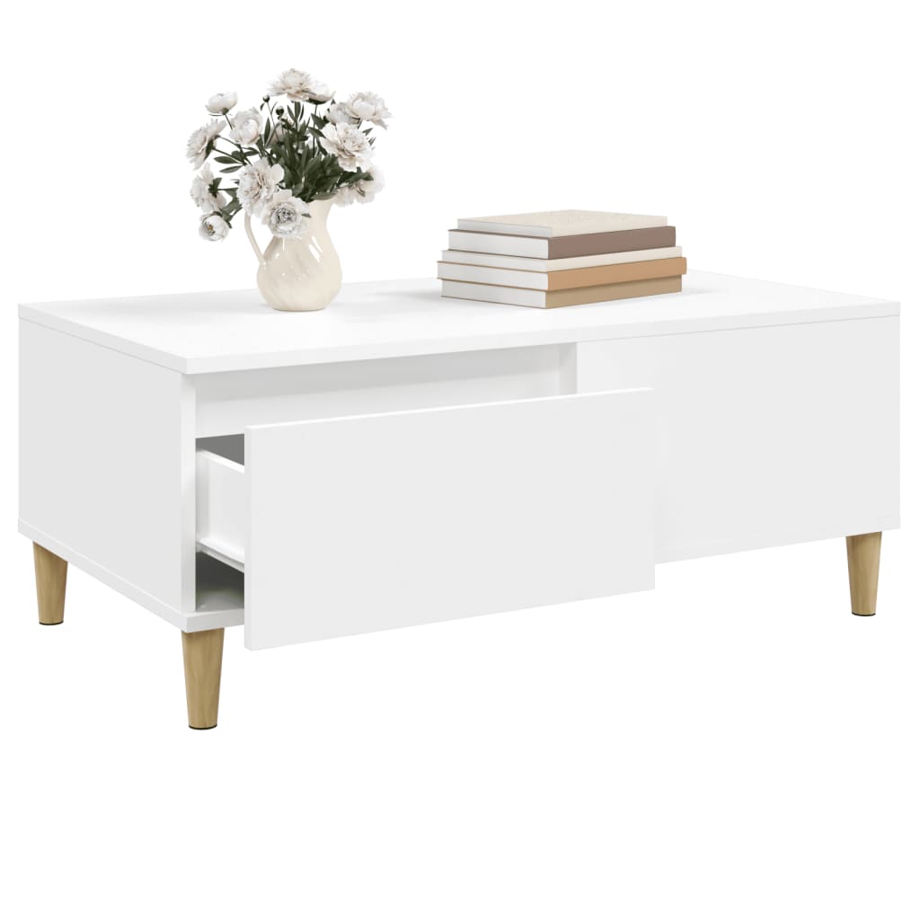 vidaXL Mesa de centro 90x50x36,5 cm derivados de madeira branco