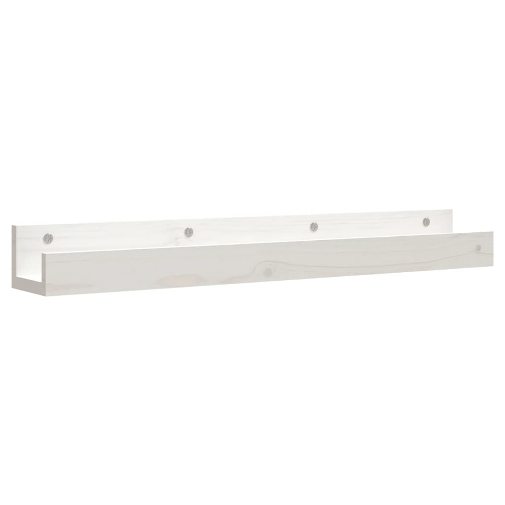 vidaXL Prateleiras de parede 2 pcs 80x12x9 cm pinho maciço branco