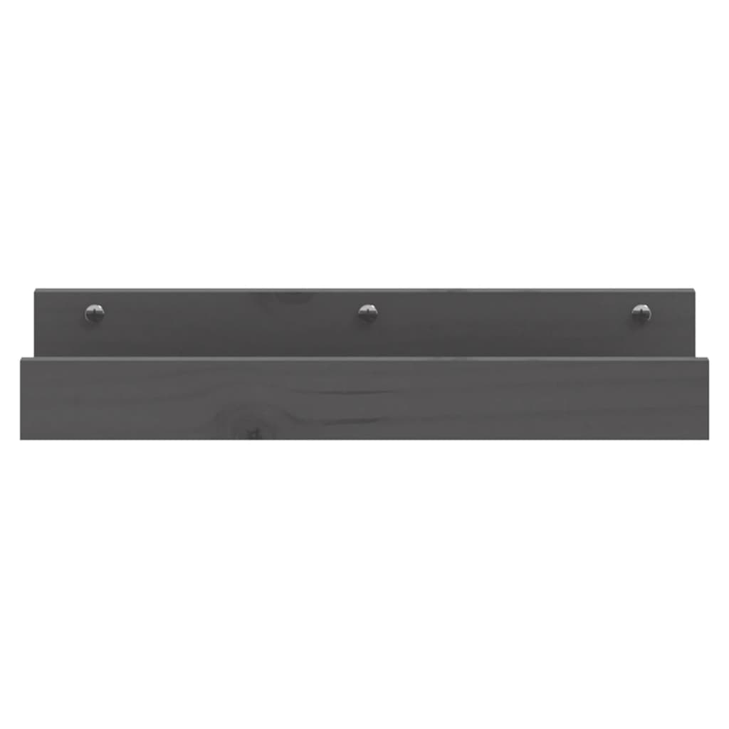 vidaXL Prateleiras de parede 2 pcs 50x12x9 cm pinho maciço cinzento