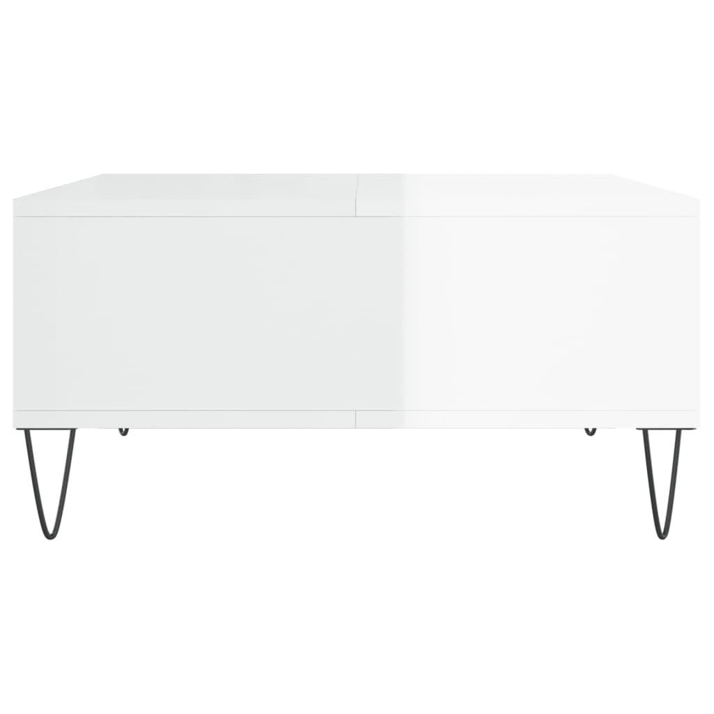 vidaXL Mesa de centro 60x60x30 cm derivados madeira branco brilhante