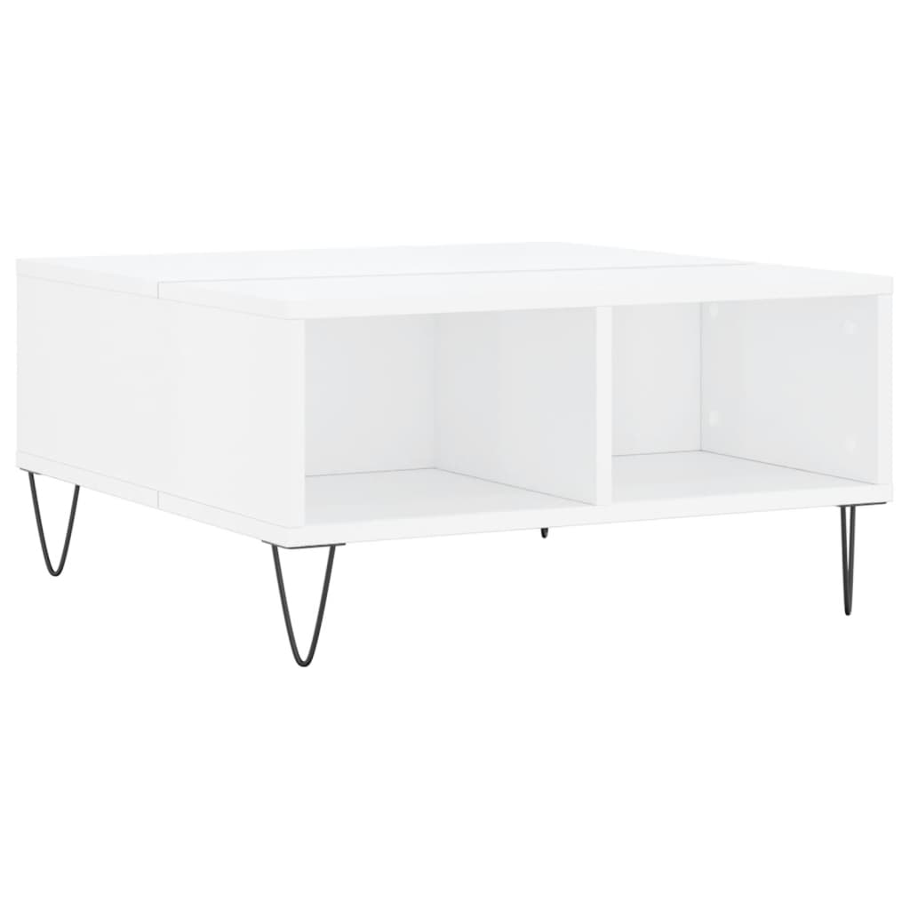 vidaXL Mesa de centro 60x60x30 cm derivados madeira branco brilhante