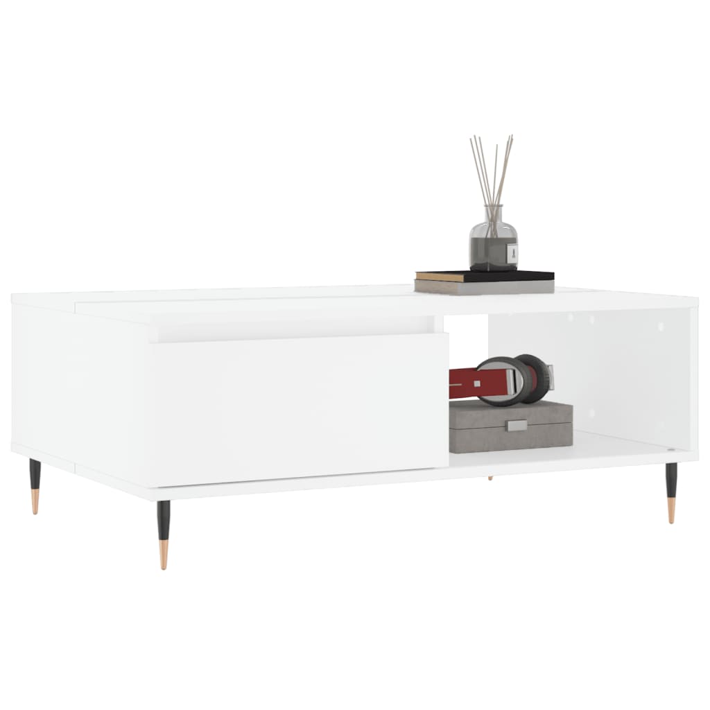 vidaXL Mesa de centro 90x60x35 cm derivados de madeira branco