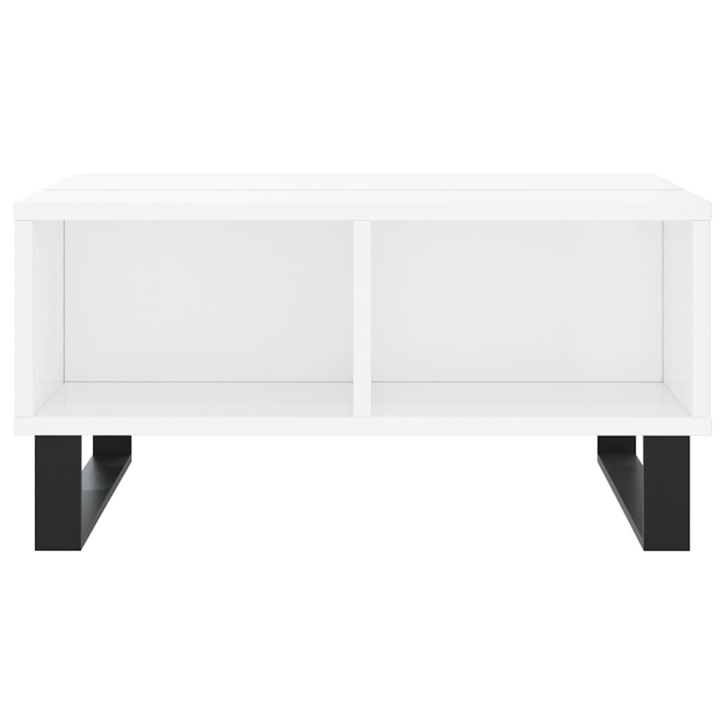 vidaXL Mesa de centro 60x60x30 cm derivados madeira branco brilhante