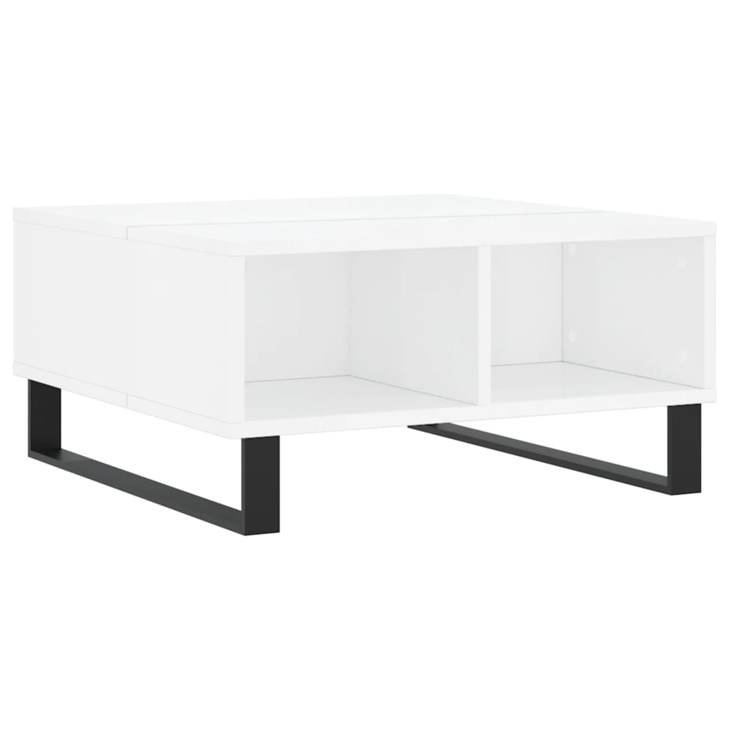 vidaXL Mesa de centro 60x60x30 cm derivados madeira branco brilhante