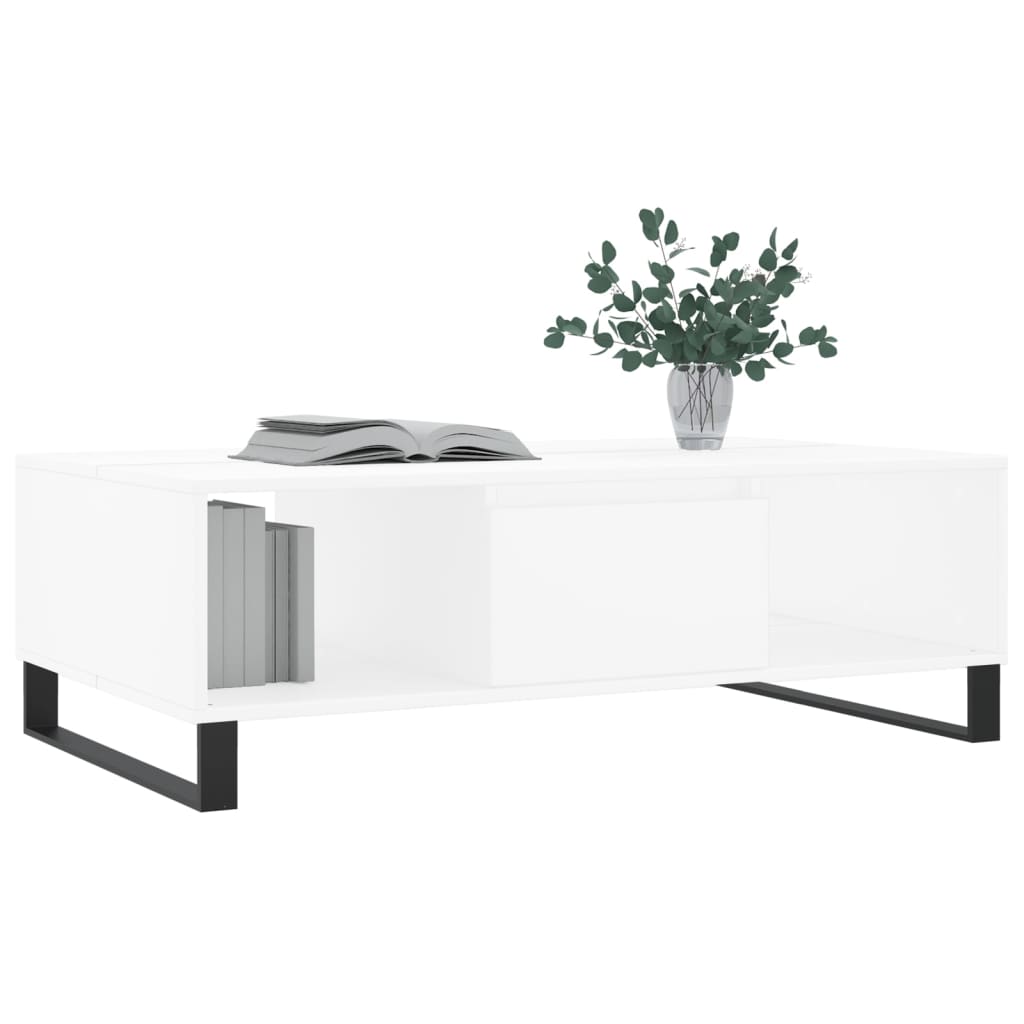 vidaXL Mesa de centro 104x60x35 cm derivados de madeira branco