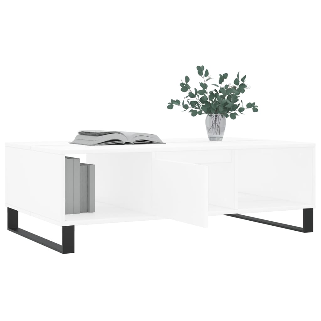 vidaXL Mesa de centro 104x60x35 cm derivados de madeira branco