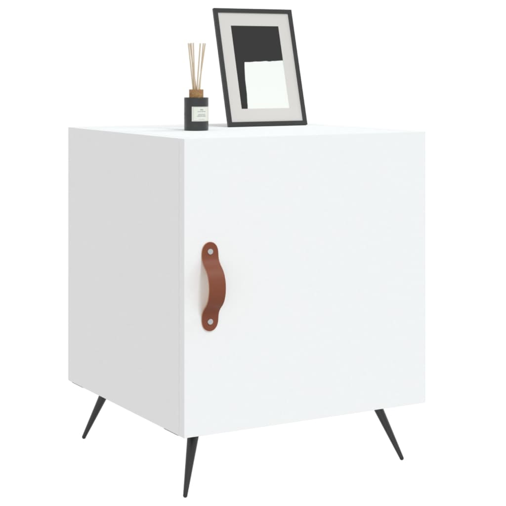 vidaXL Mesa de cabeceira 2 pcs 40x40x50 cm derivados de madeira branco