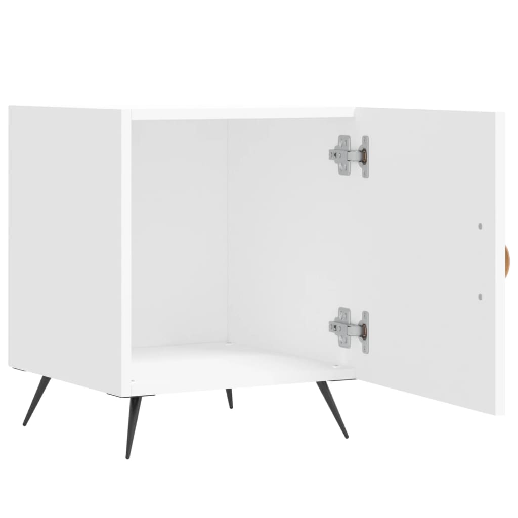 vidaXL Mesa de cabeceira 2 pcs 40x40x50 cm derivados de madeira branco