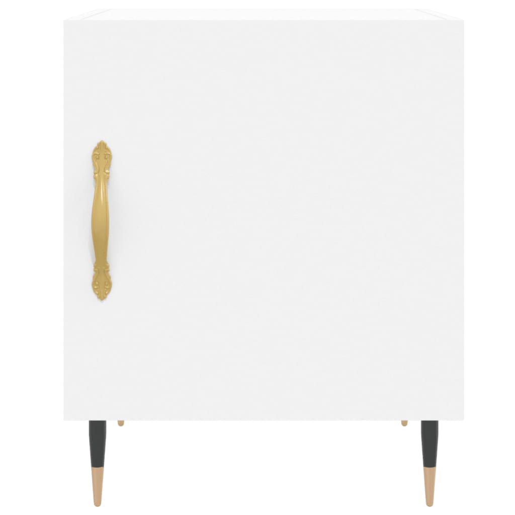 vidaXL Mesa de cabeceira 2 pcs 40x40x50 cm derivados de madeira branco