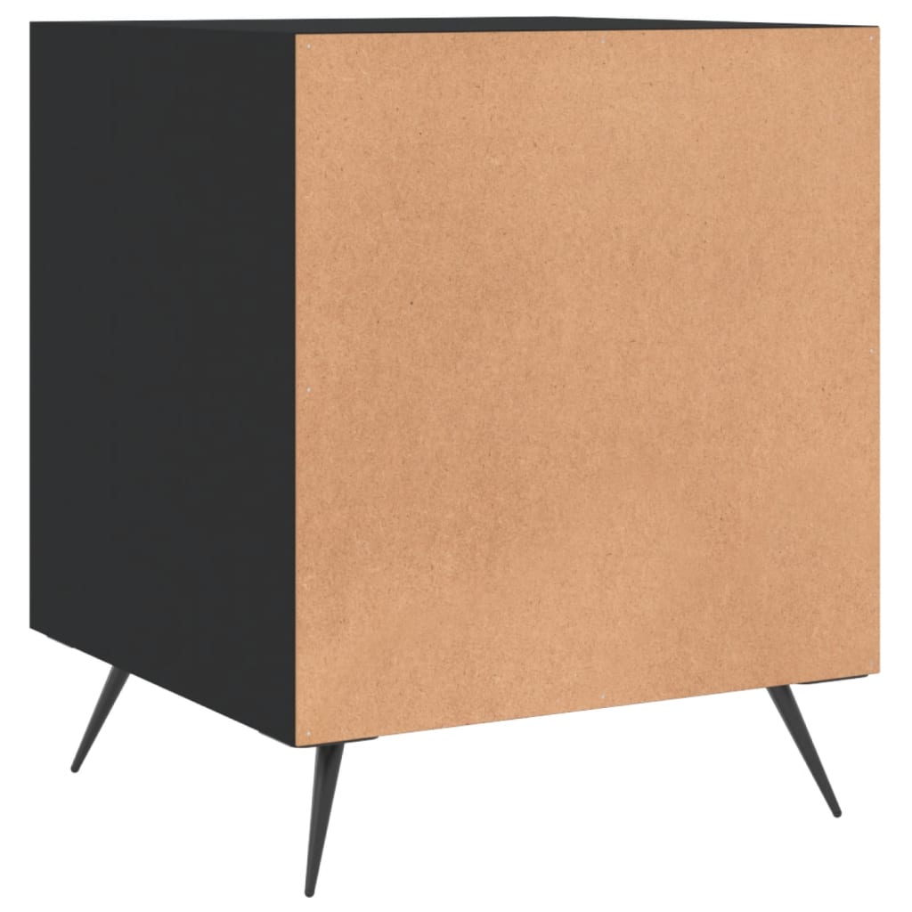 vidaXL Mesa de cabeceira 2 pcs 40x40x50 cm derivados de madeira preto