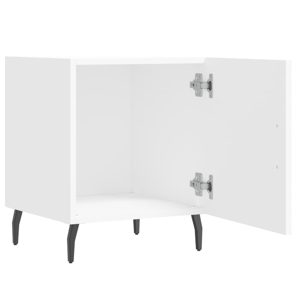 vidaXL Mesa de cabeceira 2 pcs 40x40x50 cm derivados de madeira branco