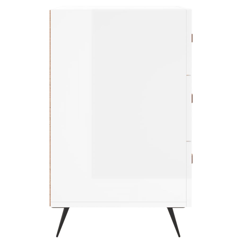 vidaXL Mesa de cabeceira 40x40x66cm derivados madeira branco brilhante