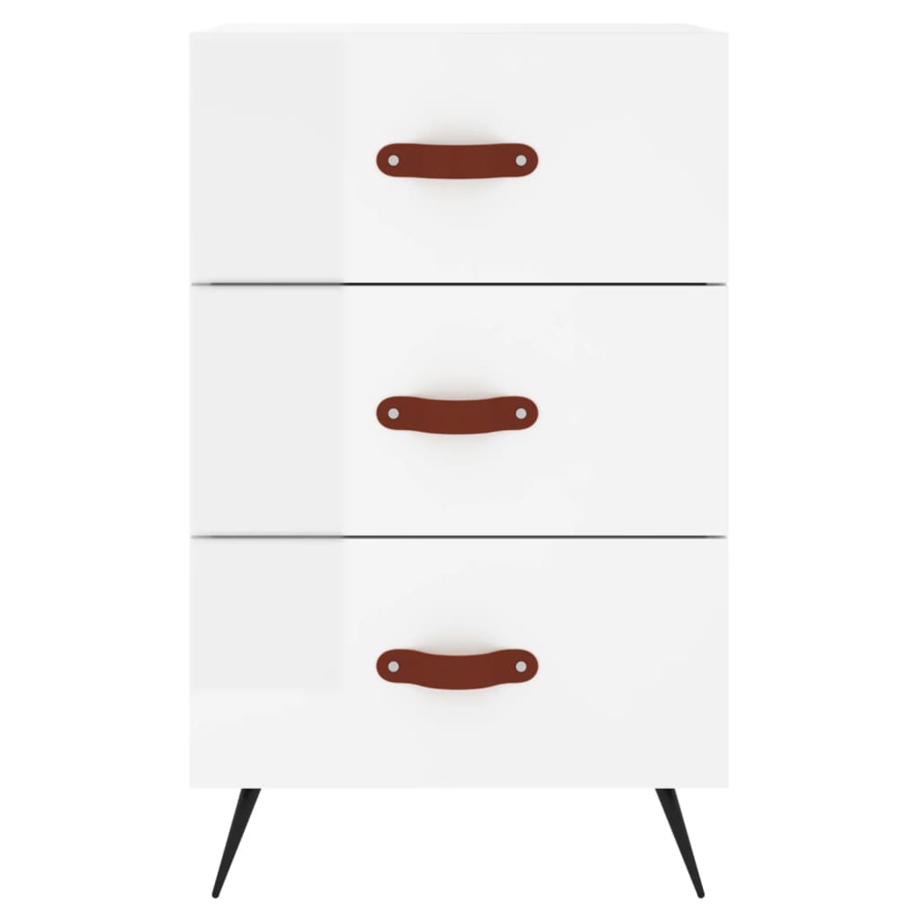 vidaXL Mesa de cabeceira 40x40x66cm derivados madeira branco brilhante