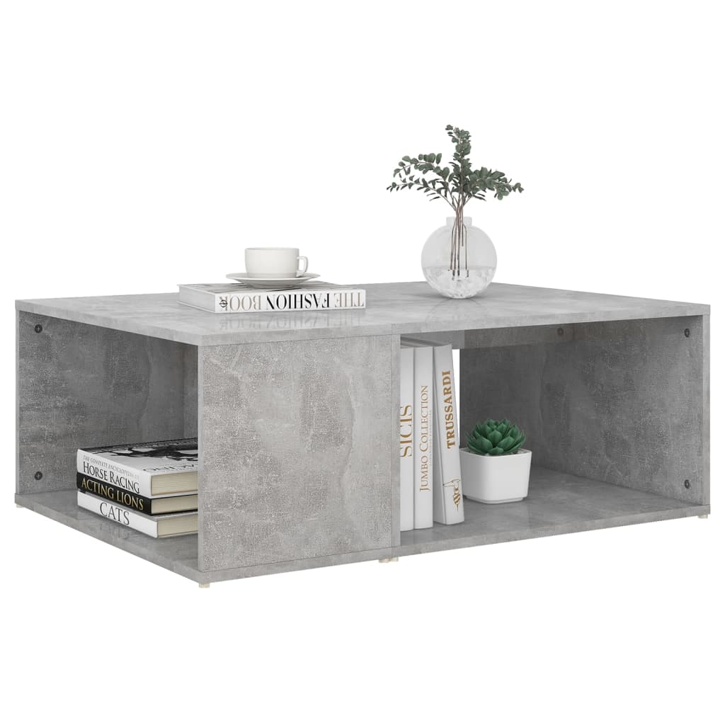 vidaXL Mesa de centro 90x67x33 cm contraplacado cinzento cimento