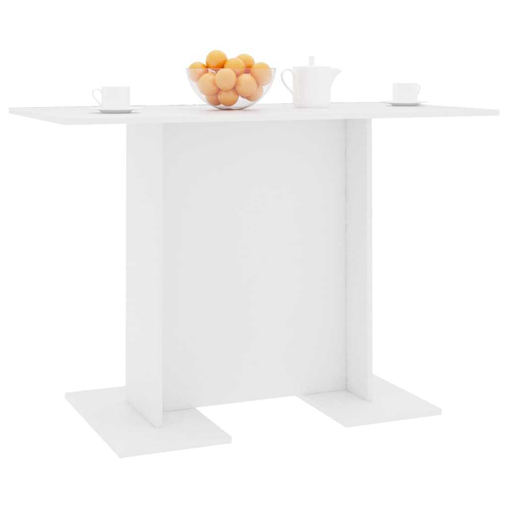 vidaXL Mesa de jantar 110x60x75 cm contraplacado branco