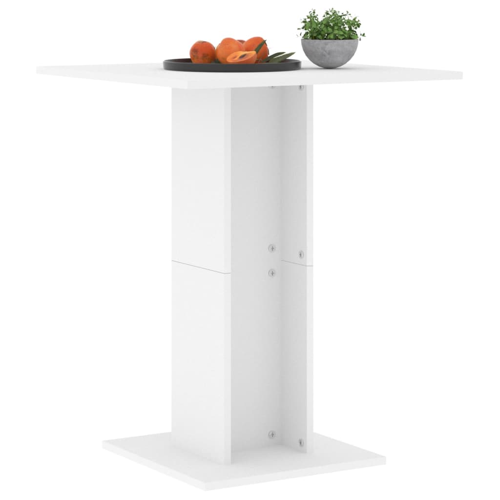 vidaXL Mesa bistrô 60x60x75 cm contraplacado branco