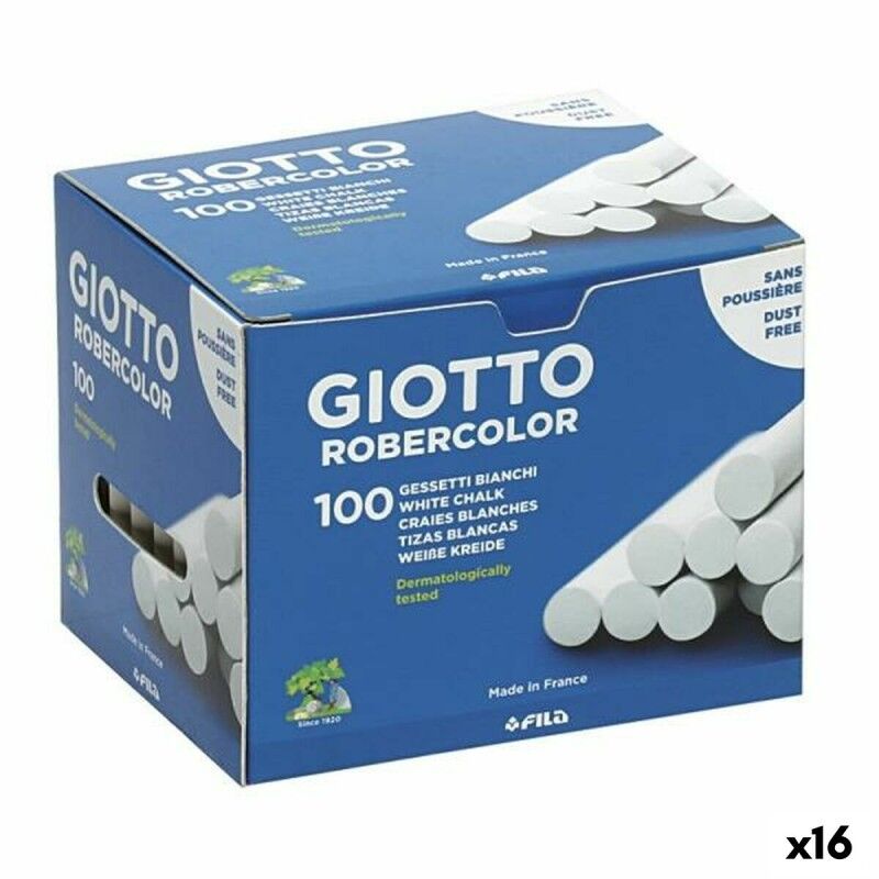 Giotto|Giz Giotto Robercolor Branco 16 Unidades 100 Peças Giotto|Giz Giotto Robercolor Branco 16 Unidades 100 Peças