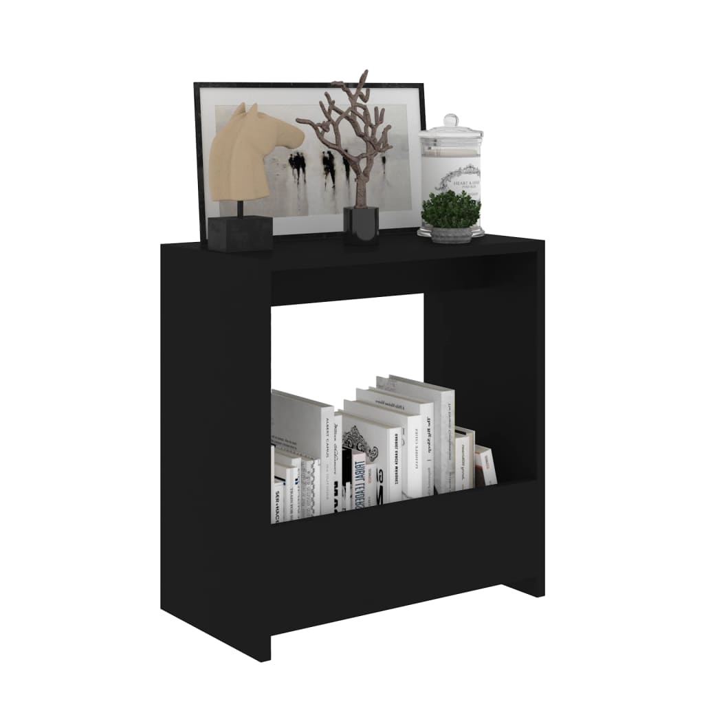 vidaXL Mesa de apoio 50x26x50 cm contraplacado preto