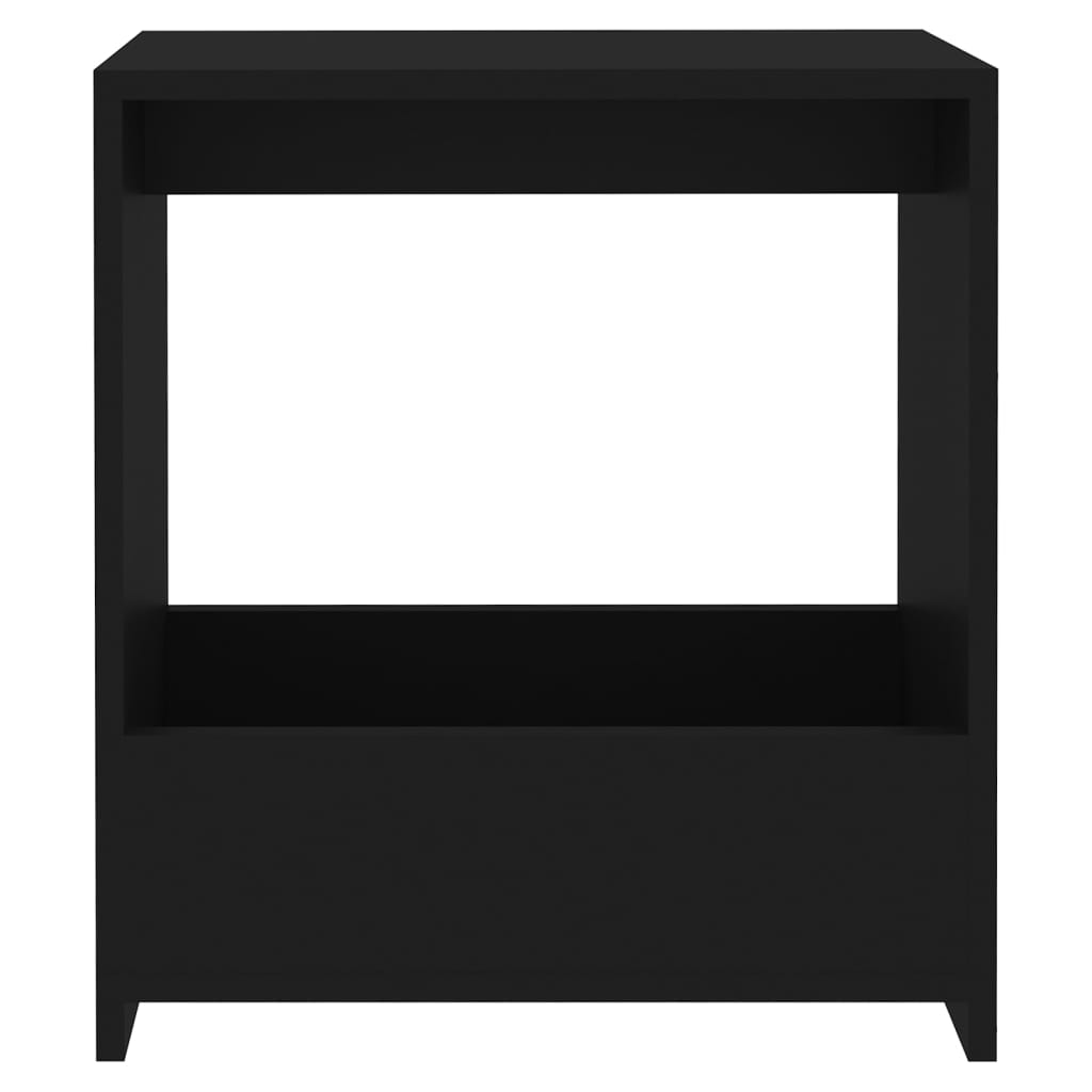 vidaXL Mesa de apoio 50x26x50 cm contraplacado preto