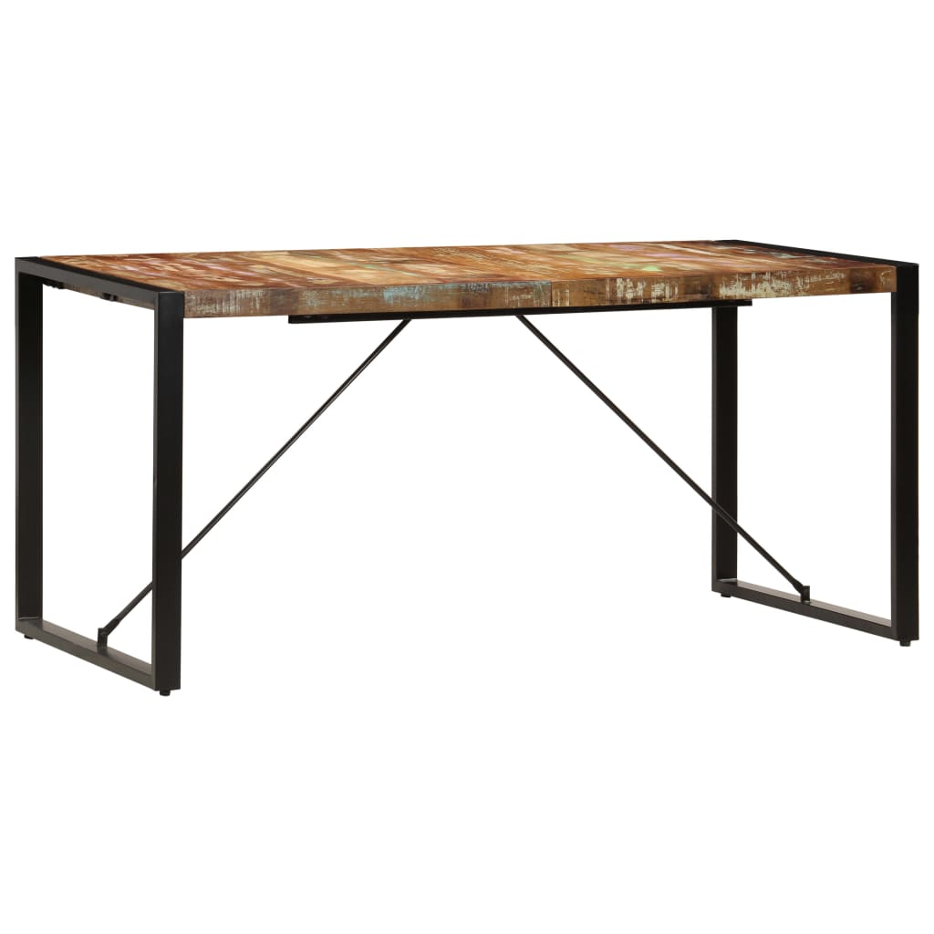 vidaXL Mesa de jantar 160x80x75 cm madeira recuperada maciça