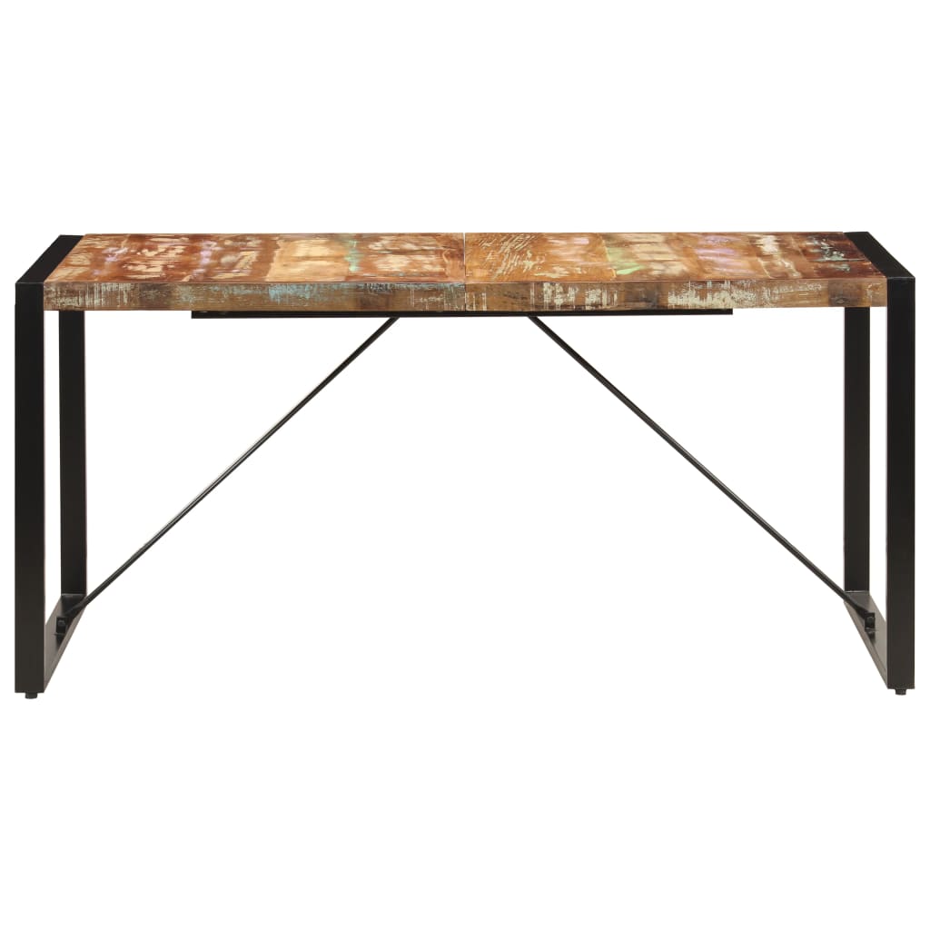 vidaXL Mesa de jantar 160x80x75 cm madeira recuperada maciça