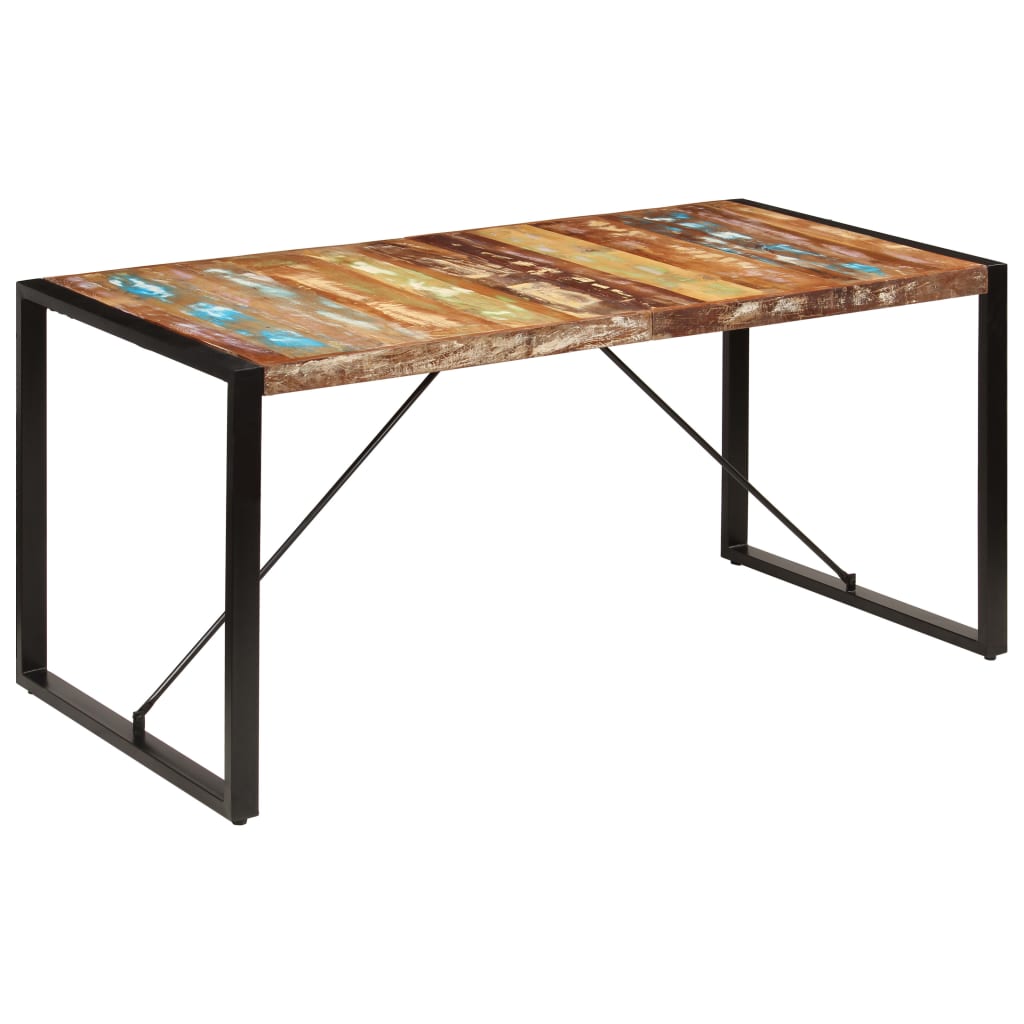 vidaXL Mesa de jantar 160x80x75 cm madeira recuperada maciça