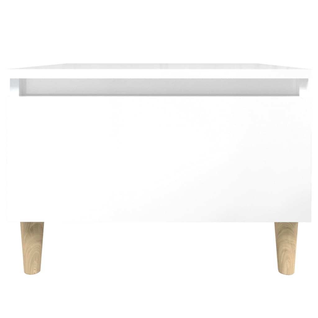 vidaXL Mesa de apoio 50x46x35 cm derivados de madeira branco brilhante