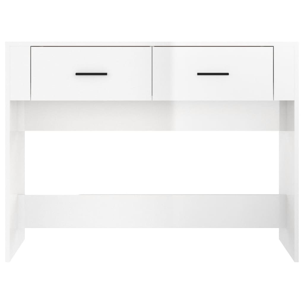 vidaXL Mesa consola 100x39x75 cm derivados de madeira branco brilhante