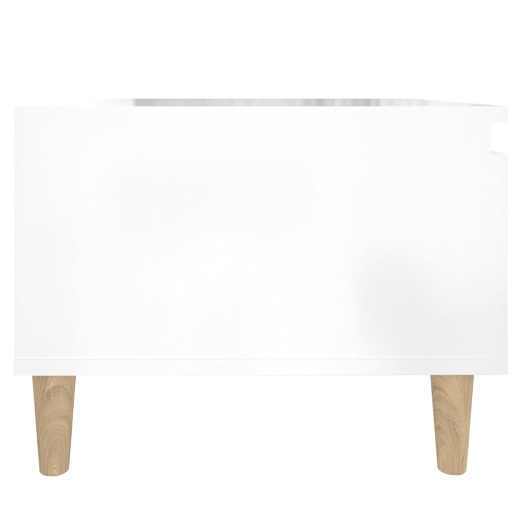 vidaXL Mesa de apoio 50x46x35 cm derivados de madeira branco brilhante