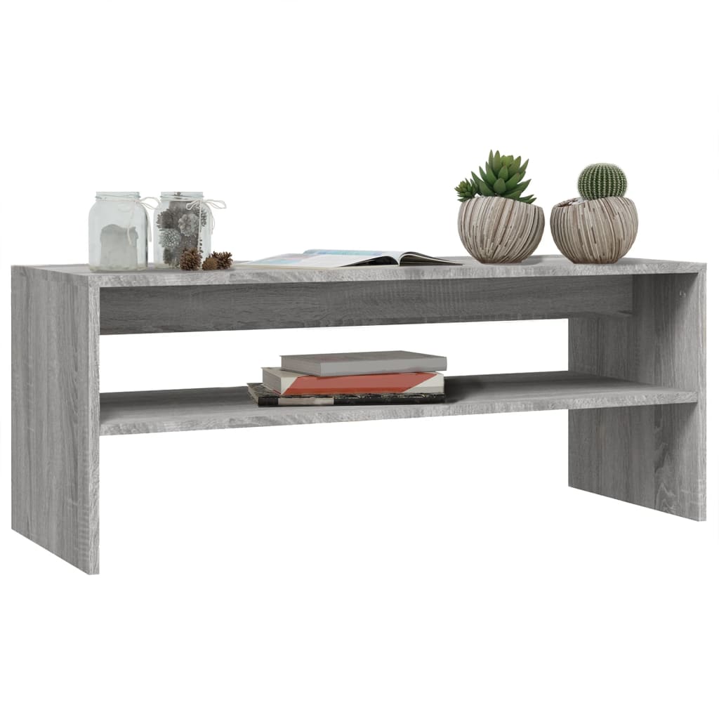 vidaXL Mesa de centro 100x40x40 cm derivados madeira cinzento sonoma