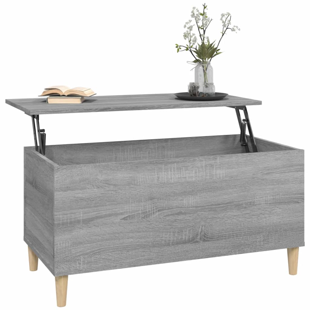 vidaXL Mesa de centro 90x44,5x45 cm derivados de madeira cinza sonoma