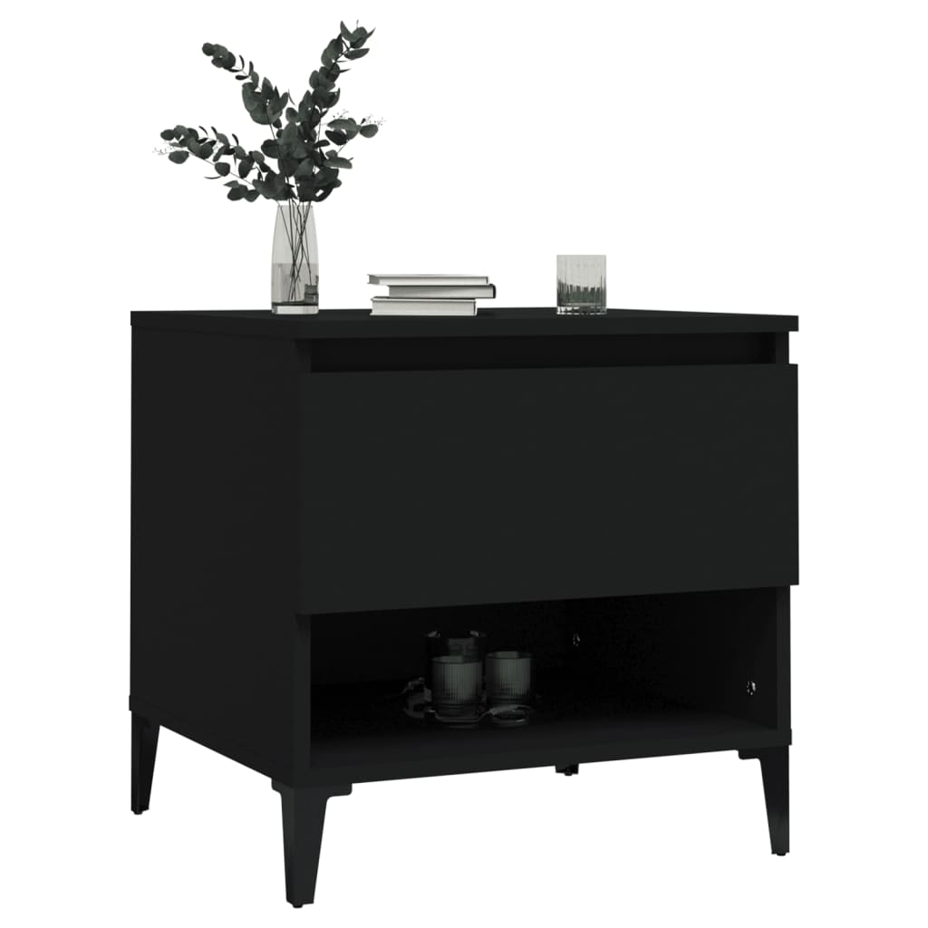 vidaXL Mesa de apoio 50x46x50 derivados de madeira preto