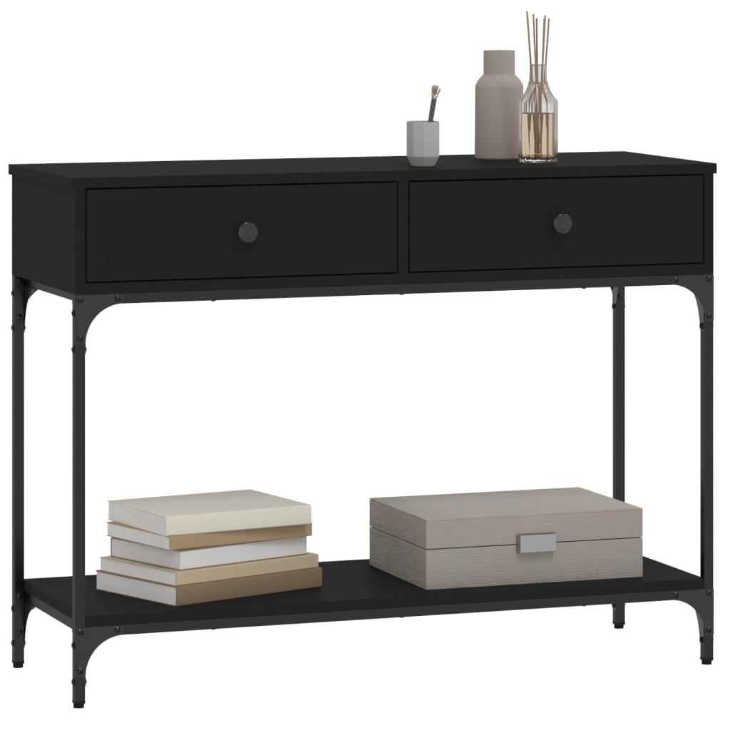 vidaXL Mesa consola 100x34,5x75 cm derivados de madeira preto