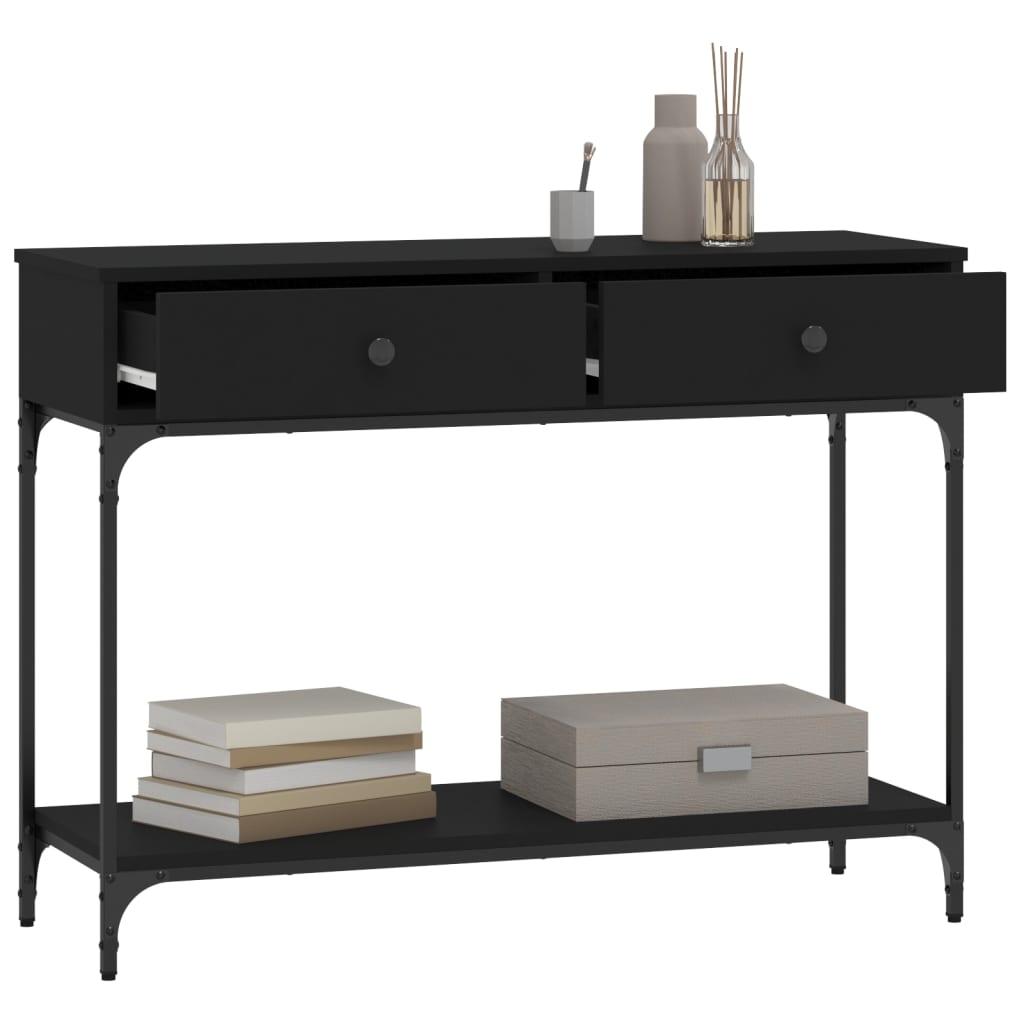 vidaXL Mesa consola 100x34,5x75 cm derivados de madeira preto