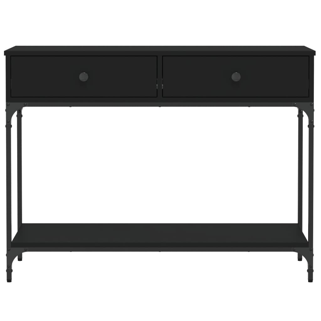 vidaXL Mesa consola 100x34,5x75 cm derivados de madeira preto