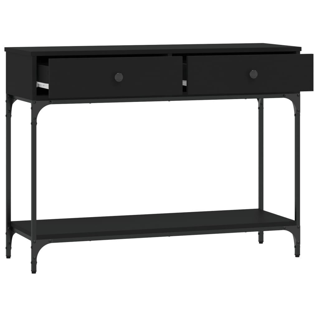 vidaXL Mesa consola 100x34,5x75 cm derivados de madeira preto