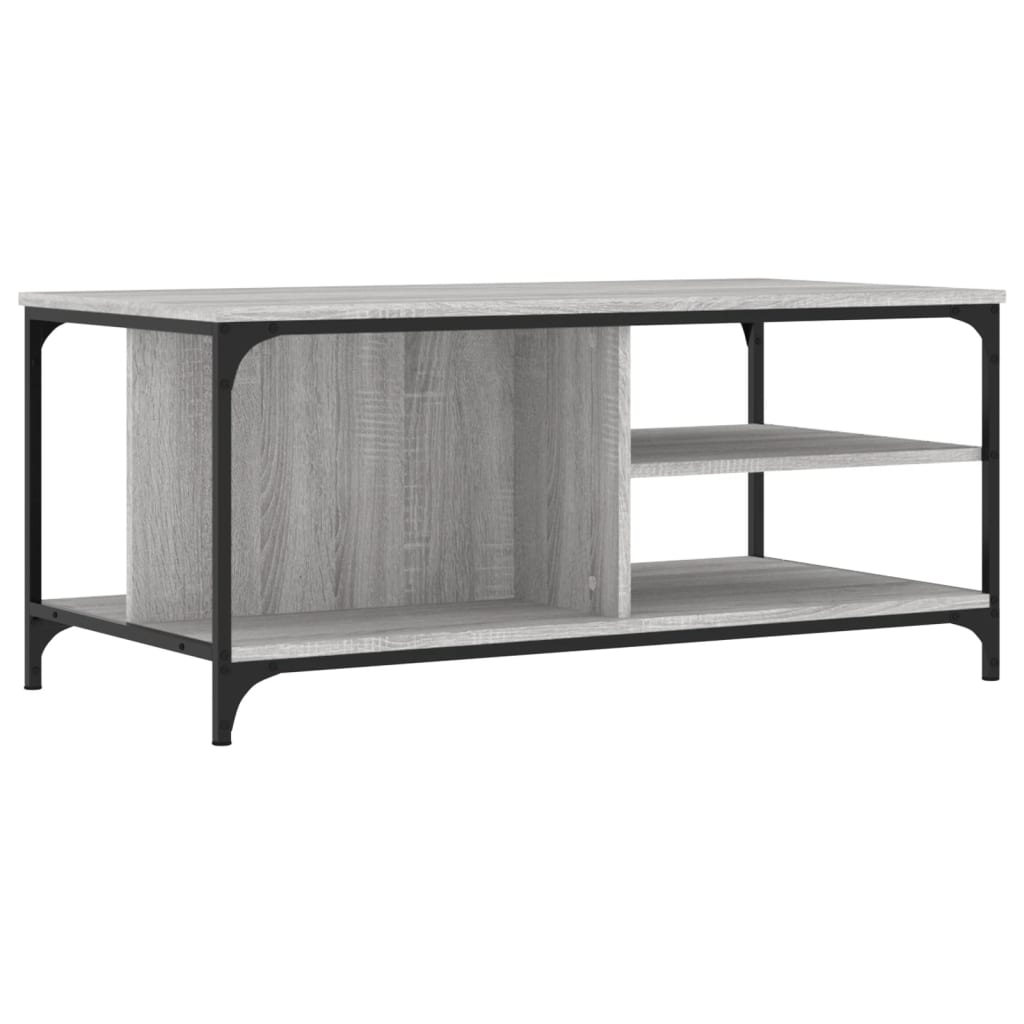 vidaXL Mesa de centro 100x50x45 cm derivados madeira cinzento sonoma